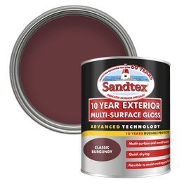 Sandtex 10 Year Exterior Multi Surface Gloss Classic Burgundy