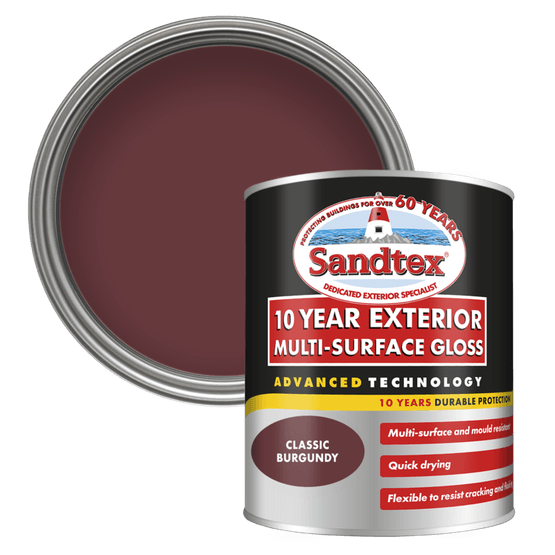Sandtex 10 Year Exterior Multi Surface Gloss Classic Burgundy
